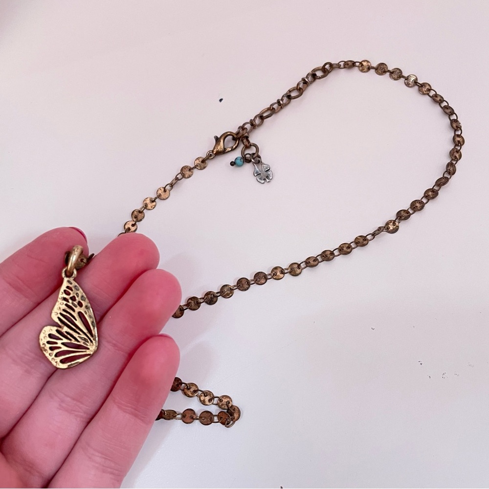 LUCKY BRAND Fairy Core Butterfly Copper Tone Boho Fall Autumn Whisical Necklace - Picture 5 of 7